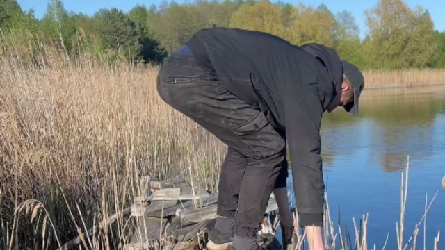 Boy falls as rotten footbridge suddenly collapses beneath his feet