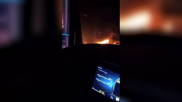 Auto de Diogo Jota incendiado minutos después del fatal accidente