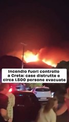 Incendio Devastante a Creta: Evacuazioni di Massa e Strade Chiuse nella Parte Sud-Est dell'Isola