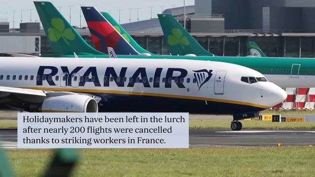 Numerous Ryanair flights cancelled due to France air traffic controllers strike