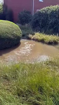 Burst pipe causes flooding in Croxden Way, Eastbourne