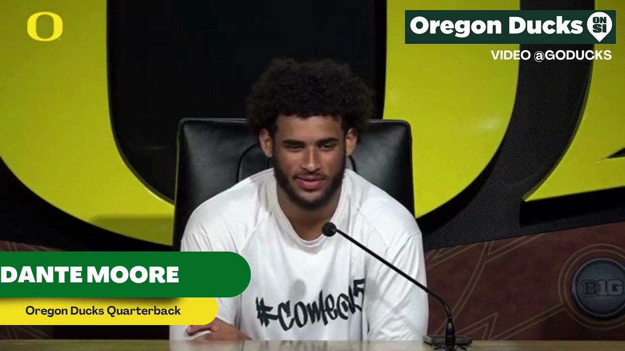 Oregon Ducks Quarterback Dante Moore Discusses The Offensive Players Getting Used To College Play