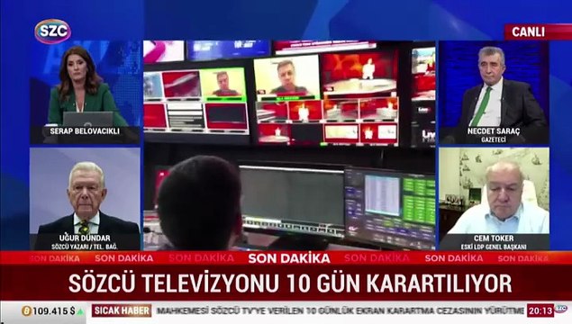 Duayen Gazeteci Uğur Dündar'dan SÖZCÜ Televizyonu'na verilen ekran karartma cezasına tepki