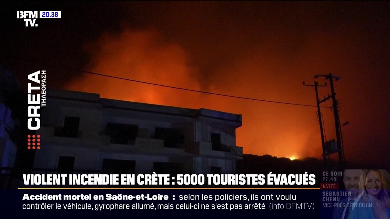 Crête: un violent incendie pousse les autorités de l'île grecque à évacuer 5.000 touristes