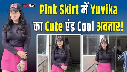 Yuvika Choudhary का Pink Skirt Look में हुई स्पॉट वायरल हुआ लुक