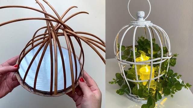 Easy DIY Cardboard & Rattan Decorative Cage _ Simple Elegant Home Decor Idea