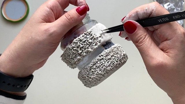 Upcycled Glass Jar with Clay_ Sweet Kitchen Decor Idea