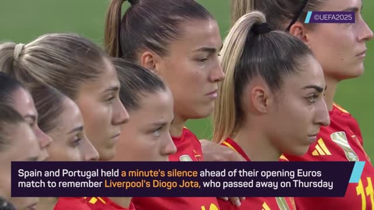 Spain and Portugal pay respects to Diogo Jota with a minute's silence