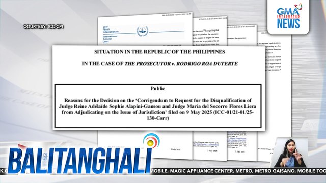 Nagpasa ng ika-11 batch ng mga ebidensiya ang prosecution team ng International Criminal Court sa defense team ni dating Pangulong Rodrigo Duterte para sa kaso niyang crimes against humanity | Balitanghali