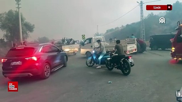 İzmir'in Ödemiş ilçesindeki orman yangınına müdahale sürüyor