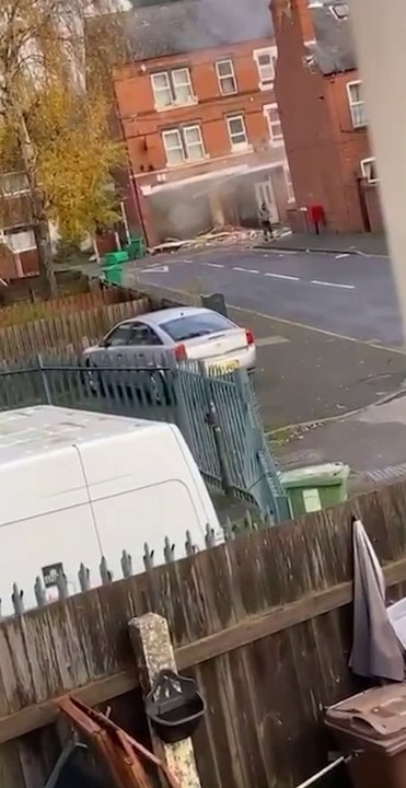 Shocking moment cowboy builder seen walking from house he exploded
