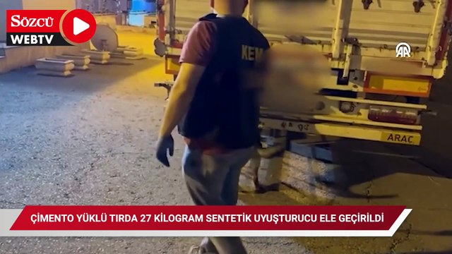Çimento yüklü tırda 27 kilogram sentetik uyuşturucu ele geçirildi