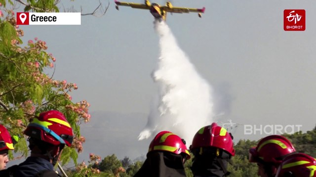 Greece's Firefighters Respond As Wildfires Rage Near Athens