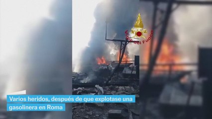 Las imágenes de la explosión en una gasolinera en Roma