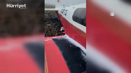 Kaçkar Dağları'nın zirvesinde düşen uçağın enkazına ulaşıldığı anın görüntüleri ortaya çıktı