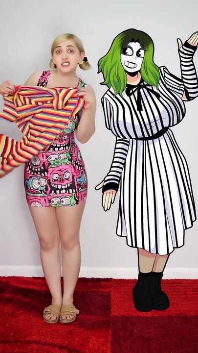 BEETLEJUICE 2D VS 3D 👻 #COSPLAY