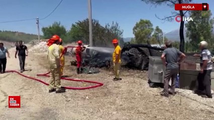 Muğla'da bariyer yapımı sırasında çıkan kıvılcımlar yangına neden oldu