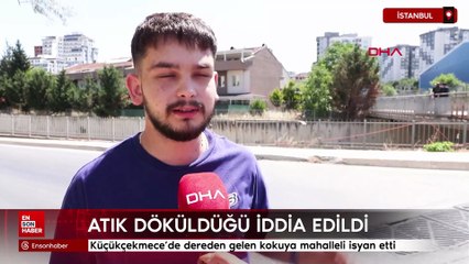 Küçükçekmece’de dereden gelen kokuya mahalleli isyan etti