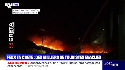 Crète: des milliers de touristes évacués face aux incendies