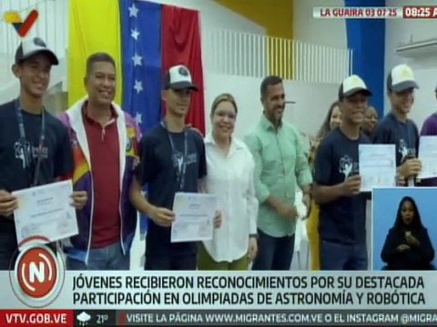 Entregan reconocimientos a jóvenes guaireños que participaron en Olimpiadas de Astronomía y Robótica