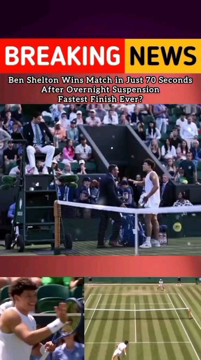 Ben Shelton made history with a jaw-dropping 70-second finish against Rinky Hijikata after their match resumed! Fans couldn’t believe their eyes#BenShelton #TennisHistory #70SecondWin #RinkyHijikata #TennisHighlights #SportsShockers #FastestWin #ATP