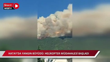 Hatay'da yangın büyüdü: Helikopter müdahalesi başladı