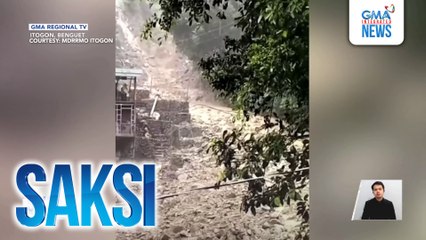 Lupa at malalaking bato, dumausdos sa bahagi ng Itogon; hanging bridge, nasira | Saksi