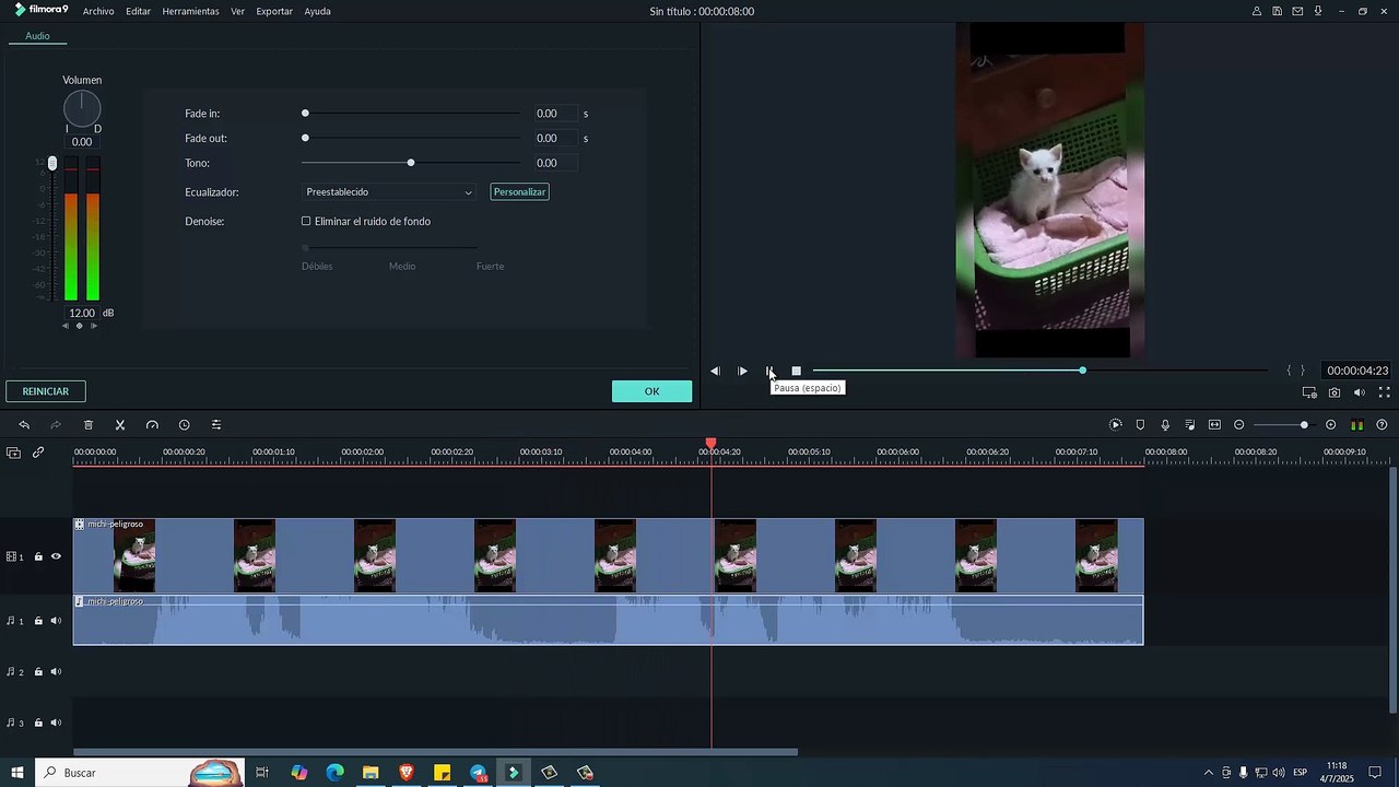 🎧 Cómo Subir y Bajar el Volumen del Audio en Filmora | Edición Fácil y Rápida