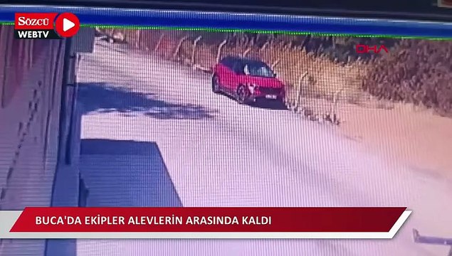 İzmir Buca'daki orman yangını 2'nci gününde; ekipler alevlerin arasında kaldı