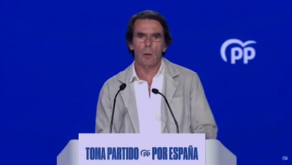Aznar avisa a Sánchez: "Si pactas con delincuentes no te extrañe acabar en la cárcel porque ese es tu ambiente"