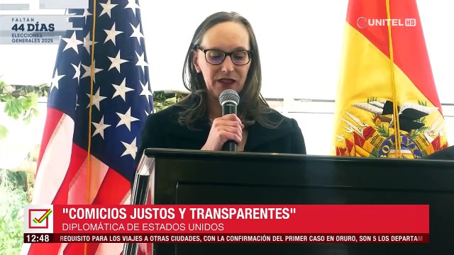 Jefa de misión de EEUU en Bolivia: Es imprescindible garantizar elecciones libres, justas y transparentes