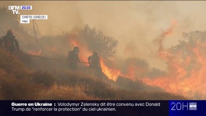 Incendie en Crète: 5.000 personnes ont été évacuées par les pompiers qui redoutent la hausse des températures