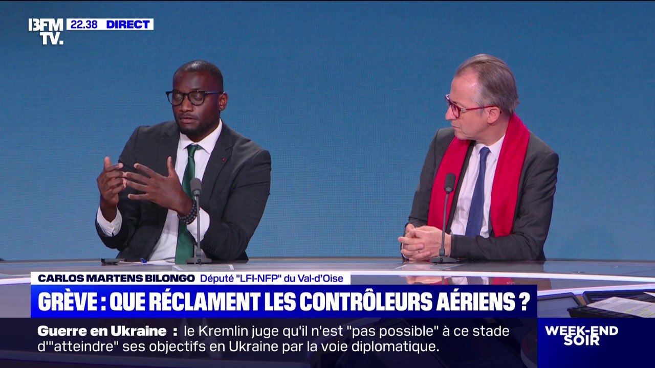 Grève des contrôleurs aériens: "S'ils tirent sur la sonnette d'alarme en demandant des meilleures conditions de travail, il faut y répondre", estime Carlos Martens Bilongo (LFI)