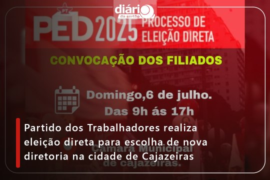 Partido dos Trabalhadores realiza eleição direta para escolha de nova diretoria na cidade de Cajazeiras