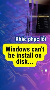 ✔️Mẹo sửa lỗi Windows Can't be install on disk #shorts #installation #windowssetup