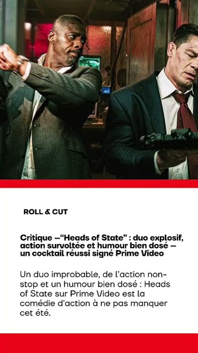 🚨🎬🔥 Heads of State cartonne ! Idris Elba & John Cena 💥 forment un duo explosif dans une comédie d’action aussi fun que rythmée ! De l’action, des punchlines et du pur divertissement. à voir absolument ! ➡️ Notre critique complète sur notre