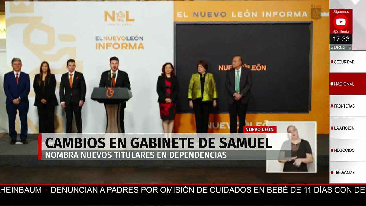 El gobernador de Nuevo León, Samuel García comunicó cambios en su gabinete