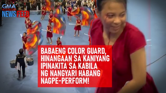 Babaeng color guard, hinangaan sa kaniyang ipinakita sa kabila ng nangyari habang nagpe-perform! | GMA Integrated Newsfeed