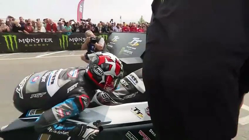 Isle Of Man TT - Ben and Tom Birchall have got the @3WheelingTT side car race underway!