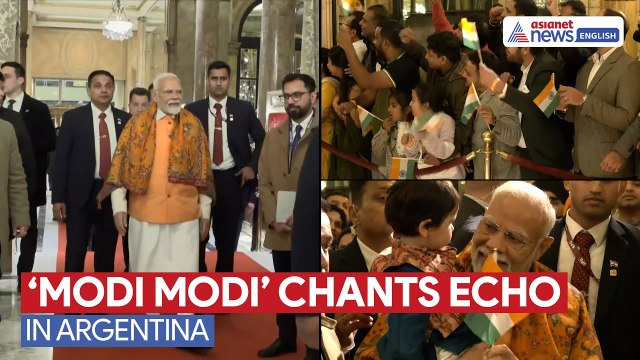 PM Modi Gets Rousing Welcome from Indian Community in Buenos Aires, Argentina
