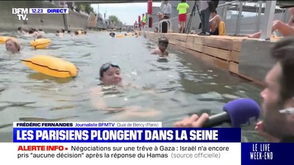 Baignade dans la Seine: "Je ne pensais pas qu'elle allait être aussi propre", confie cette Parisienne