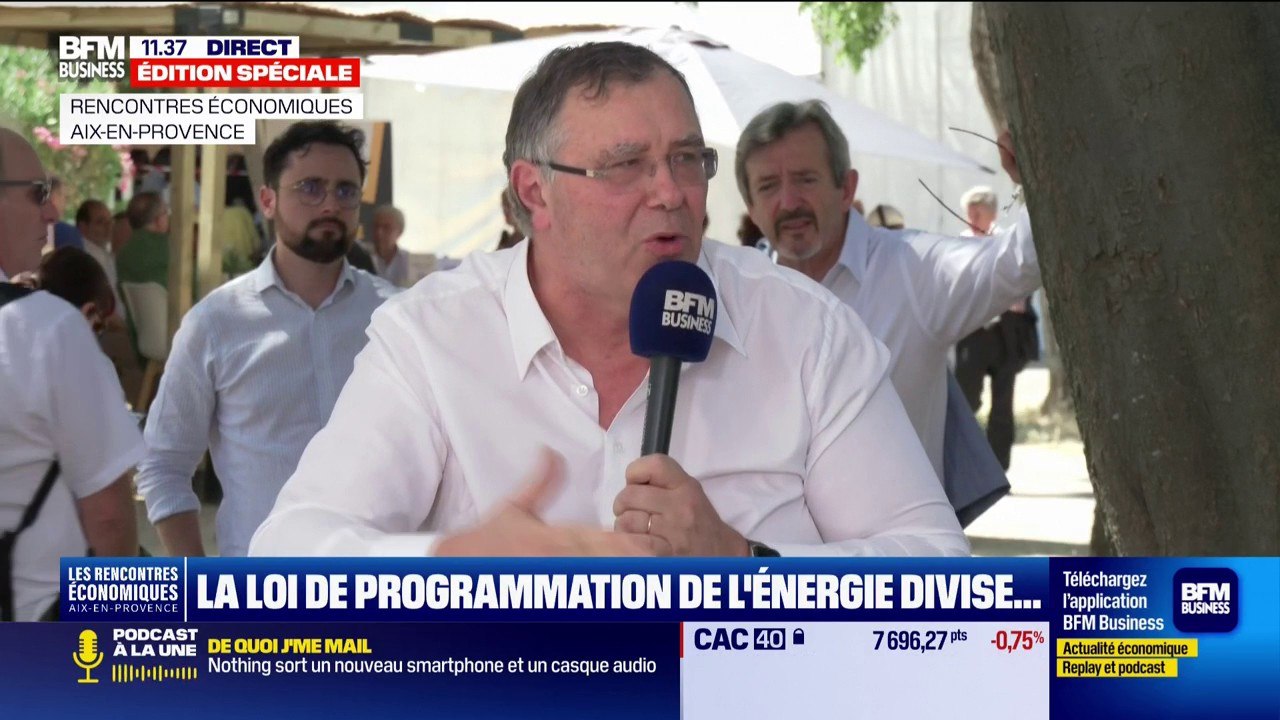 Politique énergétique européenne: "Les Français ne veulent pas des éoliennes, les Allemands adorent les éoliennes. Mettons les éoliennes en Allemagne et mettons le nucléaire en France", clame Patrick Pouyanné, PDG de TotalEnergies