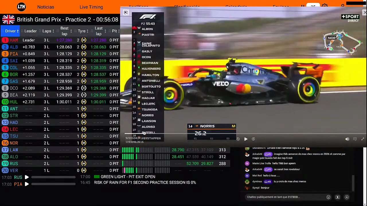 F1 2025 British Grand Prix Silverstone - Practice 2 - Essais Libres 2 - STREAMING FR HD
