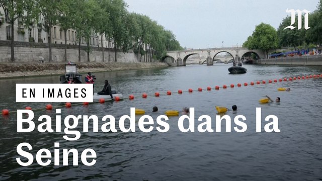 Les premiers baigneurs font leur entrée dans l’eau de la Seine