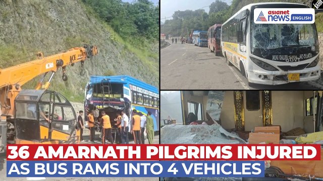 36 Amarnath Yatra Pilgrims Injured as Bus Hits Four Vehicles in Ramban, Jammu and Kashmir