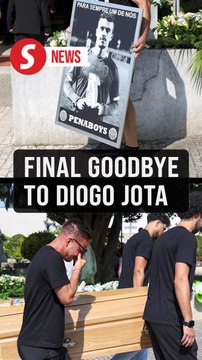 Mourners bid farewell to footballer Diogo