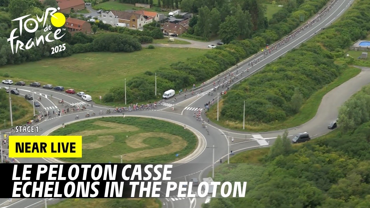 Stage 1 - Echelons in the peloton