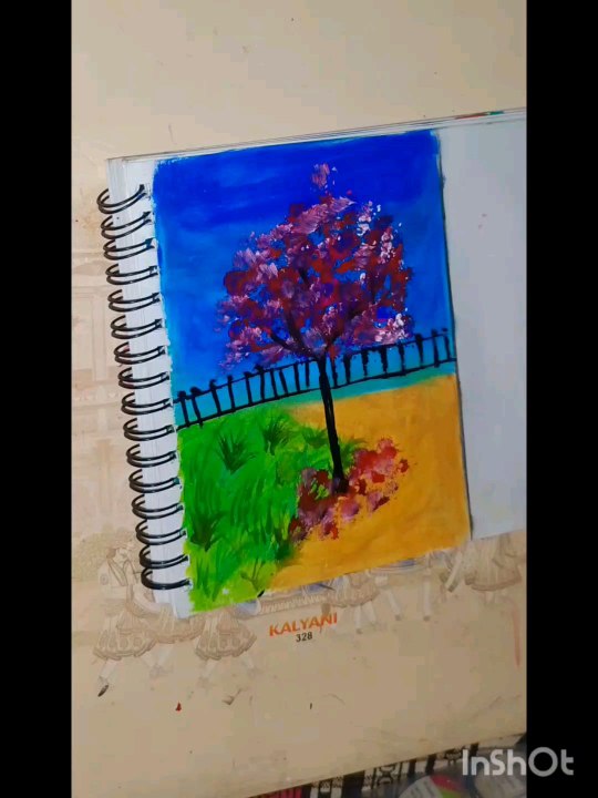 oil pastels drawing, scenery drawing, painting, craft,art,diy , nature drawing