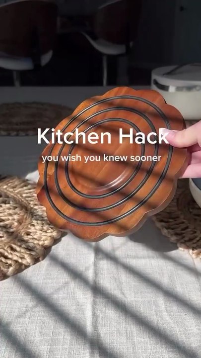 Easy to use for cooking! #MagneticWoodenTrivet #LeCreuset #AcaciaWood #SiliconeRings #PotHolder #DutchOven #CastIronSkillets #KitchenAccessories #HomeCooking #WoodTrivet #CookingEssentials #StylishKitchen #HeatResistant #EcoFriendly