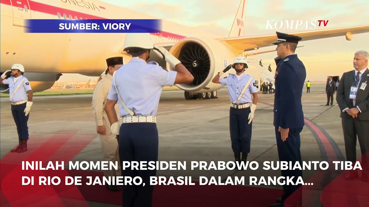 Detik-Detik Presiden Prabowo Tiba di Brasil Hadiri KTT ke-17 BRICS